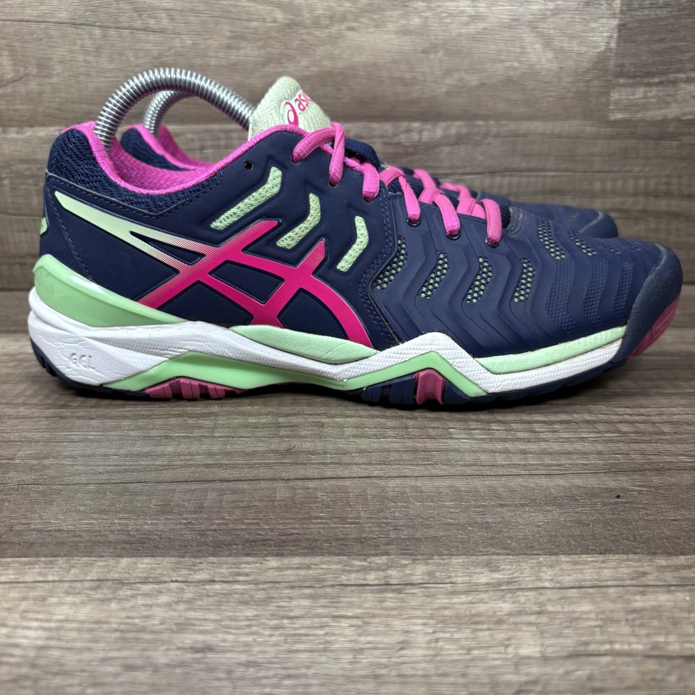 Asics Gel-Resolution 7 Blue Pink Womens US Size 9 EUR 40.5 E751Y Sneakers